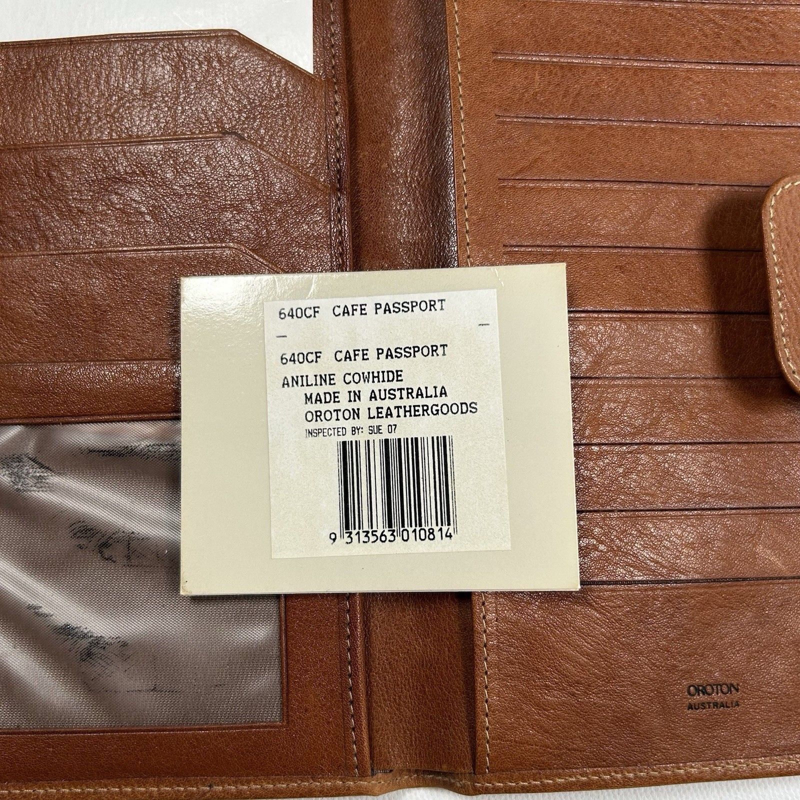 Vintage Oroton Nos Cafe Passport Leather Travel Wallet Aniline Cowhide Australia — image 4 of 8